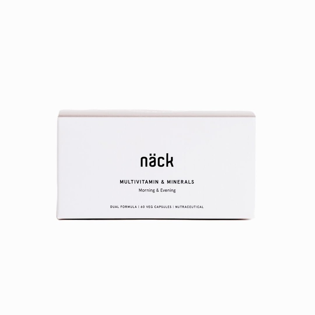 Näck Multivitamin & Mineral Dual Formula | Morning & Evening Formula | Superior Absorbency | 100% RDA for 21 Essential Vitamins and Minerals | 60 Veg Capsule