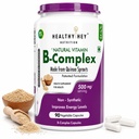 HealthyHey Nutrition Natural Vitamin B-Complex - from Quinoa Sprout - 90 Vegetable Capsules