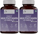 OSOAA Daily Multivitamin with Omega 3 & Probiotics - 60 Veg Tablets | 53 Vital Vitamins & Minerals with Zinc, Vitamin C, Vitamin D, Vitamin B12, and Multiminerals - Supports Immunity & Gut Health