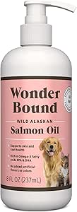 Marque - Wonder Bound Wild Alaskan Salmon Oil - Skin and Coat Support, Omega 3 Supplément pour chien et chat , 8 fl oz