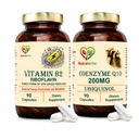 Energy & Heart Health Support Bundle | Vitamin B2 Riboflavin 90 Capsules + Coenzyme Q10 Ubiquinol 200mg 90 Capsules | Metabolism, Cellular Energy, Antioxidant & Cardiovascular Wellness