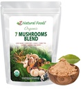 Z Aliments naturels Biologique 7 Mélanges de champignons sacrés - Poudre de champignons pour la santé immunitaire - Lion, Cordyceps, Chaga, Red Reishi, Shiitake, Maitake et Turquie Extrait de queue pour café, smoothies, 1 lb