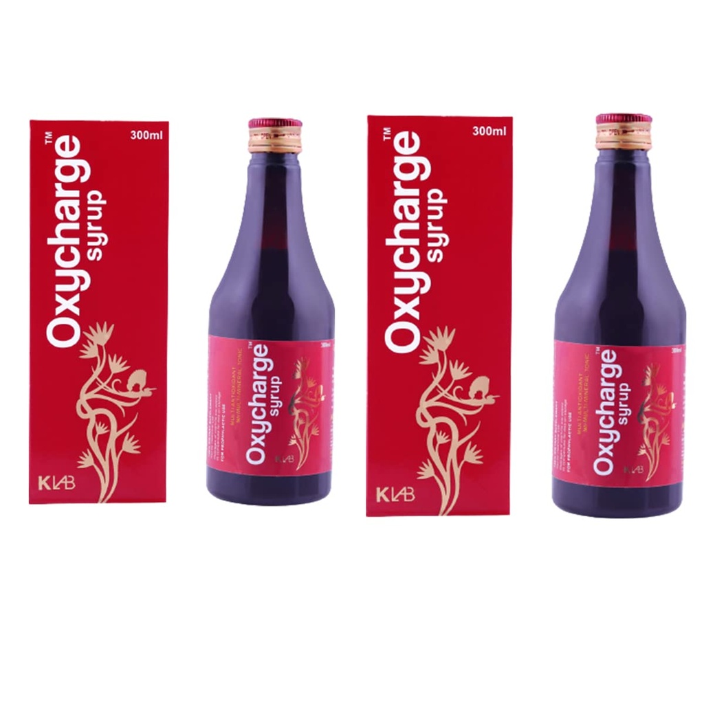 OXYCHARGE Syrup Multivitamin, Vitamins, Minerals, Beta Carotene, Ginseng For Immunity & Energy For Men & Women (Pack 2) 600 Syrup