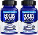 Focus Factor Nutrition for The Brain, Improved Memory & Concentration Brain Supplement, Complete Multivitamin with Vitamins B6, B12, D, Bacopa Monnieri & Tyrosine, 60 Count (Pack of 2)