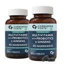 Carbamide Forte Multivitamin for Men with 45 Ingredients|Multivitamin Tablets with Ginseng, Grape Seed Extract, Vitamin C, and Vitamin K2 MK7-Veg Tablets (Pack of 2 count, 180 capsules)