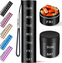 Aluminium Travel Pill Organizer,Weekly Metal Pill Case,Pill Holder, Humidure Proof Imperméable Daily Pill Box 7 Day, Grand contenant de pilule pour tenir les vitamines, Médication, Suppléments