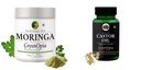 Moringa-oleifera-powder, Castor-oil-vegetarian-capsules Combo | Convenient Nutrition & Wellness Routine | Multi-Product Pack