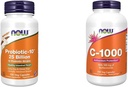 MAINTENANT Suppléments, Probiotic-10MC, 25 milliards, avec 10 souches probiotiques, sans lait, sans soja et sans gluten et suppléments, vitamine C-1 000 avec 100 mg de bioflavonoïdes, protection antioxydante*, 250 capsules