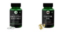 Digestive-enzymes-60-vegetarian-capsules, Castor-oil-vegetarian-capsules Combo | Convenient Nutrition & Wellness Routine | Multi-Product Pack