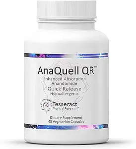 Tesseract Recherche Médicale AnaQuell QR, Supplément Stress Relief & Mood Support, Sortie rapide L Citrulline & Anandamide, Aide à gérer l'anxiété, 45 V-Caps, Taille Exclusive à