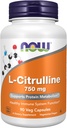MAINTENANT Aliments suppléments, L-Citrulline 750 mg, soutient le métabolisme des protéines*, l'acide amino, 90 gélules