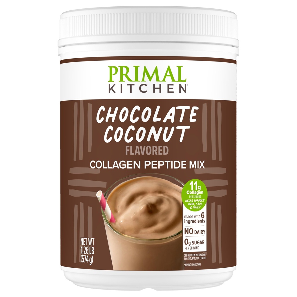Primal Chocolat de cuisine Collagène Fuel® Mélange de boisson, Chocolat de noix de coco Collagène Peptides, Pas d'édulcorants laitiers ou artificiels, 20 Onces