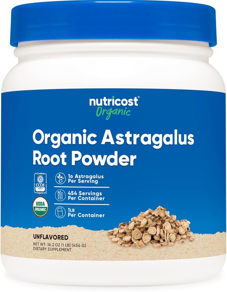 Poudre de racine Astragalus biologique de Nutricost 1LB - Sans gluten, sans OGM, végétarien