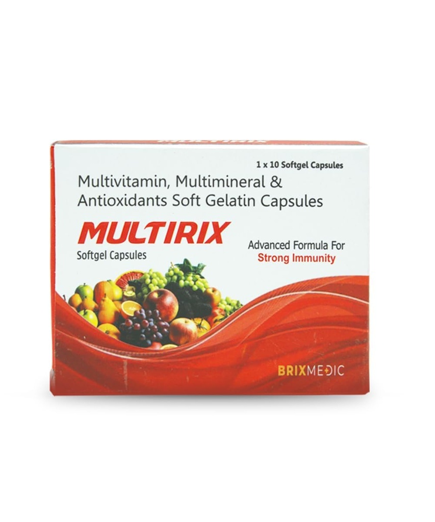 Multirix Multivitamin & Multimineral Softgels (10 Caps) + Instaflow Liqui Caps with Omega 3-6-9, D3, Calcium, Iron & Amino Acids (15 Caps) | Immunity, Energy & Wellness Combo for Men & Women