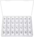 XL Pill Organizer 4 fois par jour, BUG HULL Extra Large Weekly Pill Box Case, 7 jours Conteneur de vitamines Pill Holder quotidien pour l'huile de cuivre, vitamines, suppléments (blanc)