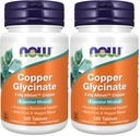 MAINTENANT Suppléments, Glycinate de cuivre avec 3 mg de cuivre d'Albion, favorise la santé structurelle*, 120 comprimés, gris clair, Tan (paquet de 2)