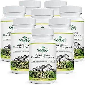 Active Hexose Correlated Compound 1500 mg Supplement, Natural 8 Mushroom Extract Supplement, Immune System, Liver Function, Natural Killer and T Cells Activity, 720 Veggie Capsules