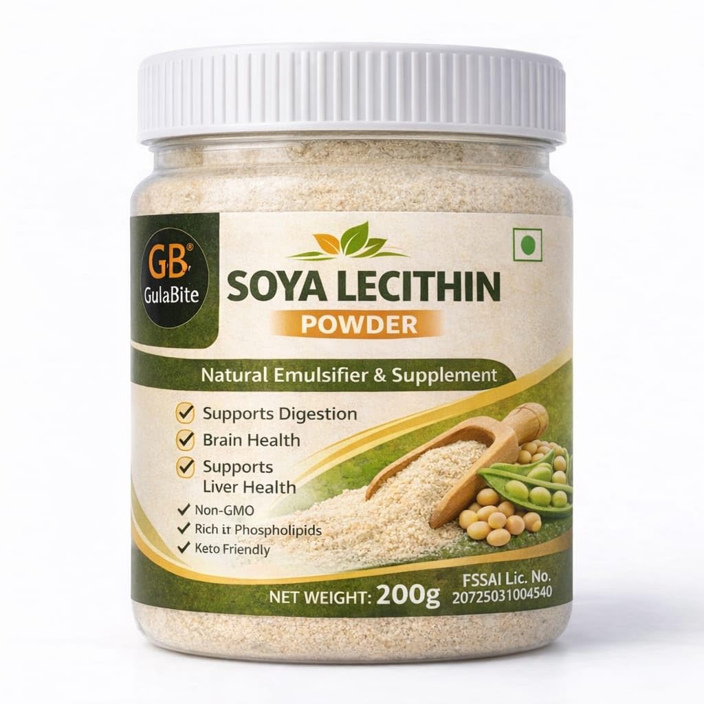 Soya Lecithin Powder 200g | Natural Emulsifier | Non-GMO | Rich in Phospholipids | Keto Friendly | Vegetarian