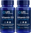 Life Extension Vitamin D3 5000 IU, 120 Softgels (Pack of 2)