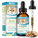 L-Lysine pour les chats,Lysine gouttes supplément de soutien immunitaire,Éternuer,Cold,Allergy Relief,Runny Nez,Féline respiratoire,Antibiotiques naturels pour les chats avec Colostrum,Taurine (Roast Chicken Flavor/2floz)