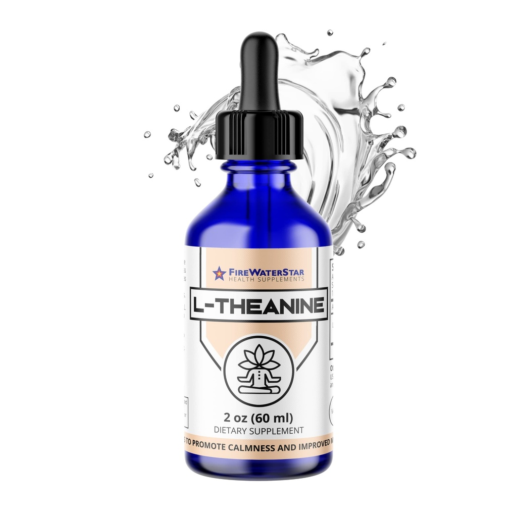 FWS L Theanine Liquid Drops, 200mg 99 % Pure Bioactive L-Theanine, bio, naturel, végétalien, non OGM aide à promouvoir le calme, la relaxation, l'humeur améliorée, le sommeil reposant, pour les adultes et les enfants