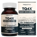 20 % Thymoquinone Black Seed Oil Extract Capsules - TQ-Advanced 4X®: Potent Thymoquinone Concentration Disponible - 60:1 Concentré à partir de Nigella Sativa, forme brute, végétalien, bouteille de verre (60 capsules)