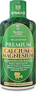 Oasis tropicale Calcium liquide Magnésium de promouvoir des os forts et des dents saines de 98% Absorption maximale de 32 Fl Oz, 64 Servir