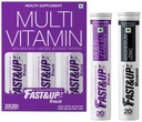 Fast&Up Vitalize Multivitamin Supplement 21 Vitamins And Minerals - 60 Tablets & Fast&Up Magnesio - Magnesium and Zinc for Muscle Health and Stress - 20 Effervescent Tablets - Lime and Lemon Flavor