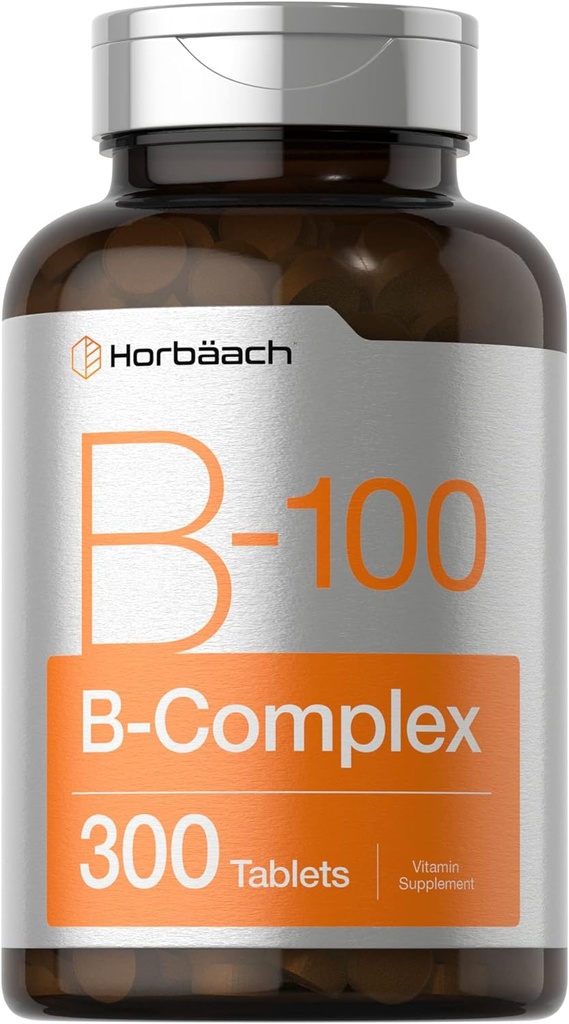 Complexe Horbäach Vitamine B-100: 100% de la valeur quotidienne: 300 comprimés: Supplément végétarien, sans OGM et sans gluten
