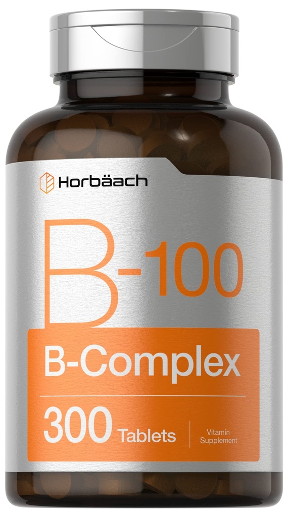 Complexe Horbäach Vitamine B-100: 100% de la valeur quotidienne: 300 comprimés: Supplément végétarien, sans OGM et sans gluten