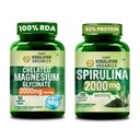 Vlado's Himalayan Organics Magnesium Glycinate 2000mg + Spirulina 2000mg | Muscle Support, Relaxation, Energy, Immunity & Daily Green Superfood | Veg Supplement Combo