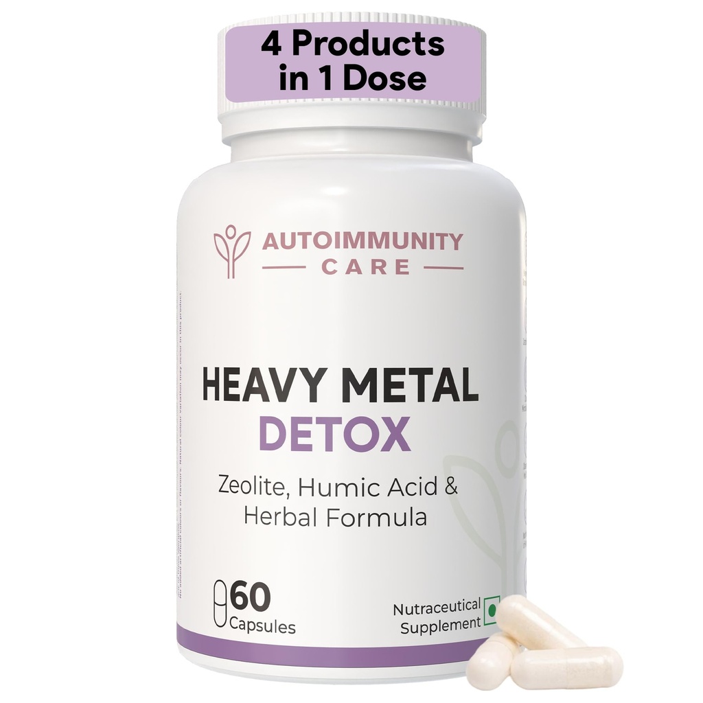 Autoimmunity Care: Heavy Metal Detox Capsules - Supports Optimal Energy, Liver Health, Immune Defense & Reduced Inflammation, Liver Cleanse, Zeolite Clay, Activated Charcoal | 60 Capsules