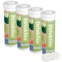 Buissons Citron-Lime Comprimés quotidiens d'hydratation par électrolyte (4) Bundle de tube – 0g de sucre – Excellent goût – 40 portions - 10 comprimés par tube