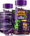 Gommies de dinosaure de fer pour les enfants avec vitamine C, sans sucre, végétalien, sans gluten et sans OGM