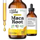 Wild & Organic Maca gouttes liquides pour les hommes et les femmes - Teinture de la maca péruvienne pour le soutien global - Vegan, sucre et sans alcool supplément - 4 fl oz