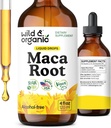 Wild & Organic Maca gouttes liquides pour les hommes et les femmes - Teinture de la maca péruvienne pour le soutien global - Vegan, sucre et sans alcool supplément - 4 fl oz