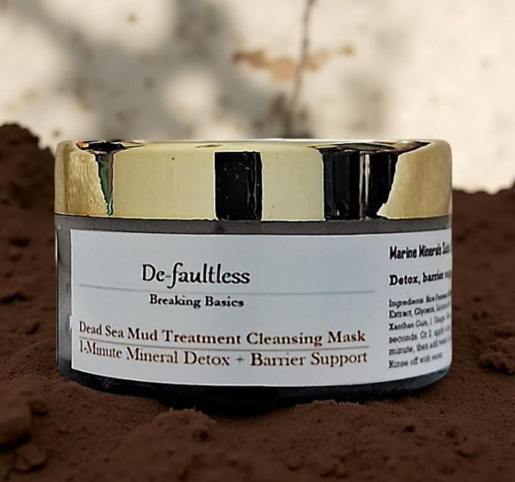 Dead Sea Mud Cleansing Mask | 1-Minute Mineral Detox with Ceramides | Licorice & Rice Water | Small Batch Handmade | 45g