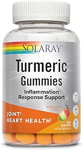 SOLARAY Gummies curcuma avec/Gingembre de coeur sain et support de réponse d'inflammation