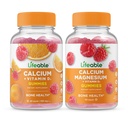 Calcium vital avec vitamine D + magnésium de calcium, Gummies Bundle - Grande dégustation, supplément de vitamine, sans gluten, sans OGM, à mâcher