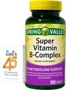 Spring Valley Super Vitamine B complexe carbonate de calcium, acide ascorbique 100 comprimés avec 45 Diabète Décodé