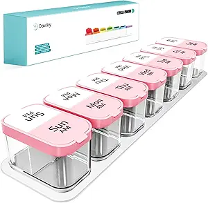 Daviky Extra Large Pill Organizer Weekly, XL Medicine Pill Organizer 2 fois par jour, Big Pill Box 7 Day AM PM pour les vitamines, suppléments et médicaments