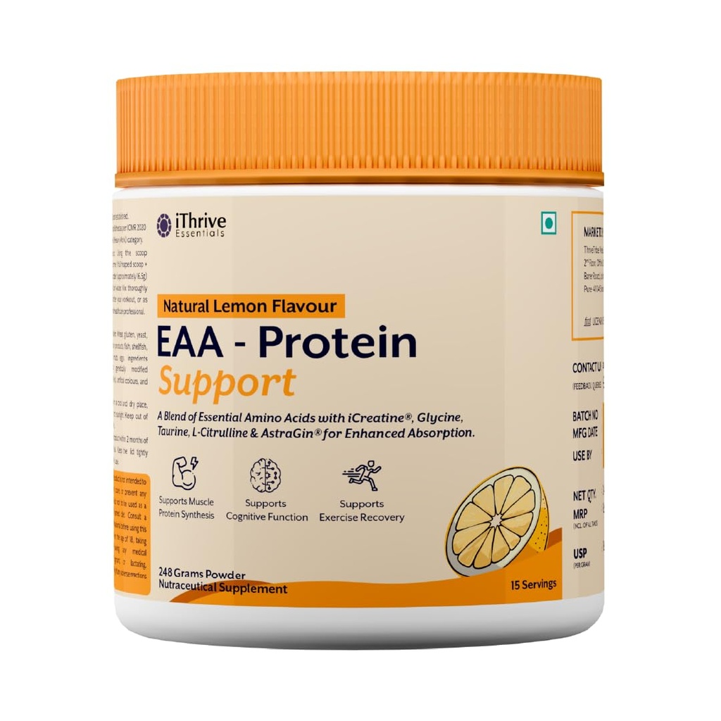 EAA Protein Support, Amino Acids with Creatine, Lemon, 248g