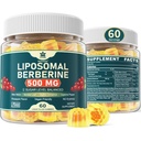 LILICARE Supplément Berberine 500mg, une fois par jour, Gommies liposomiques avec cannelle Ceylan, Melon amère, Banaba Feuille pour métabolisme équilibré, activateur AMPK, haute absorption, sans sucre, végétalien, 60 Cts