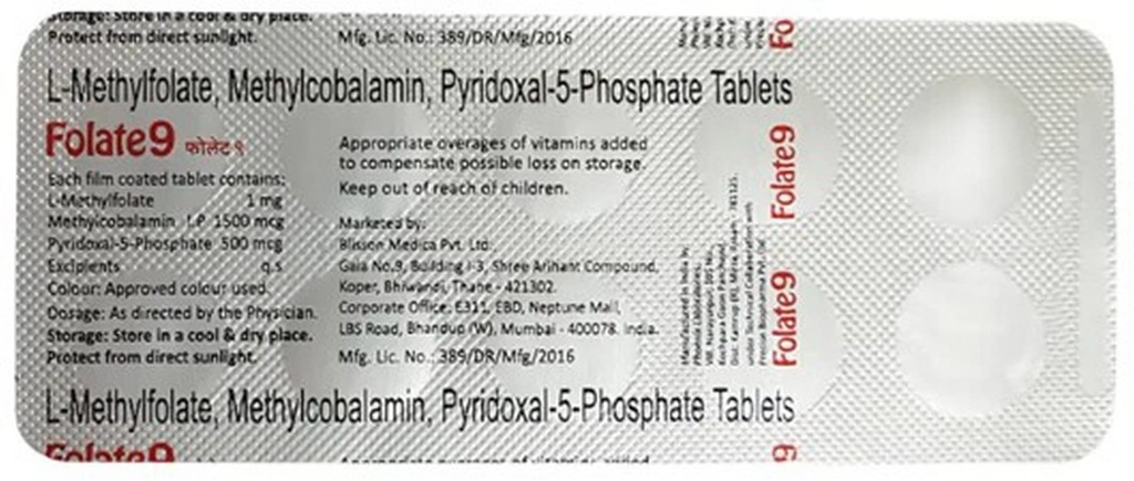 Folate 9 - Strip of 10 Tablets