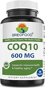 Brieofood CoQ10 600 mg par gélule - Soutien de santé cardiaque - 60 Compte