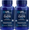 Extension de vie COQ10 Super Ubiquinol 100mg 90 Compte (paquet de 2) avec support Mitochondrial amélioré