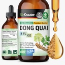Suppléments de ménopause BIO KRAUTER® pour les femmes* - Dong Quai Drops 4 Fl.Oz 56 jours d'approvisionnement - Teinture de racine d'Angélique végétalienne pour le soutien de la ménopause - Sans alcool et sans sucre - Détente et bien-être des femmes
