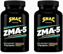 SNAC ZMA-5 Supplément d'aide au sommeil, promouvoir la récupération et la croissance musculaires, le soutien immunitaire, et le sommeil restauratif avec le zinc, le magnésium et 5-HTP, après l'entraînement, avant le lit Suppléments ZMA 180 Compte (2 Pack)