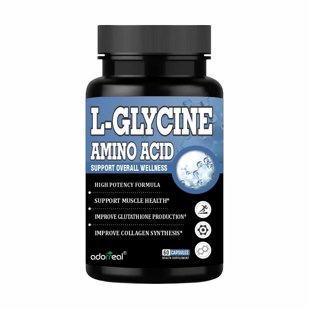 L-Glycine Capsules | Free Form Amino Acid | Nutritional Supplement | 60 Capsules