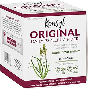 Konsyl formule originale fibre quotidienne, 100% poudre de musc de Psyllium naturel - Stickpacks 30ct
